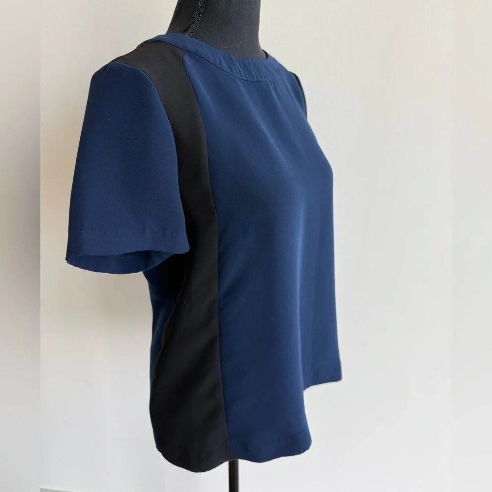 J. Crew Blue and Black Blouse